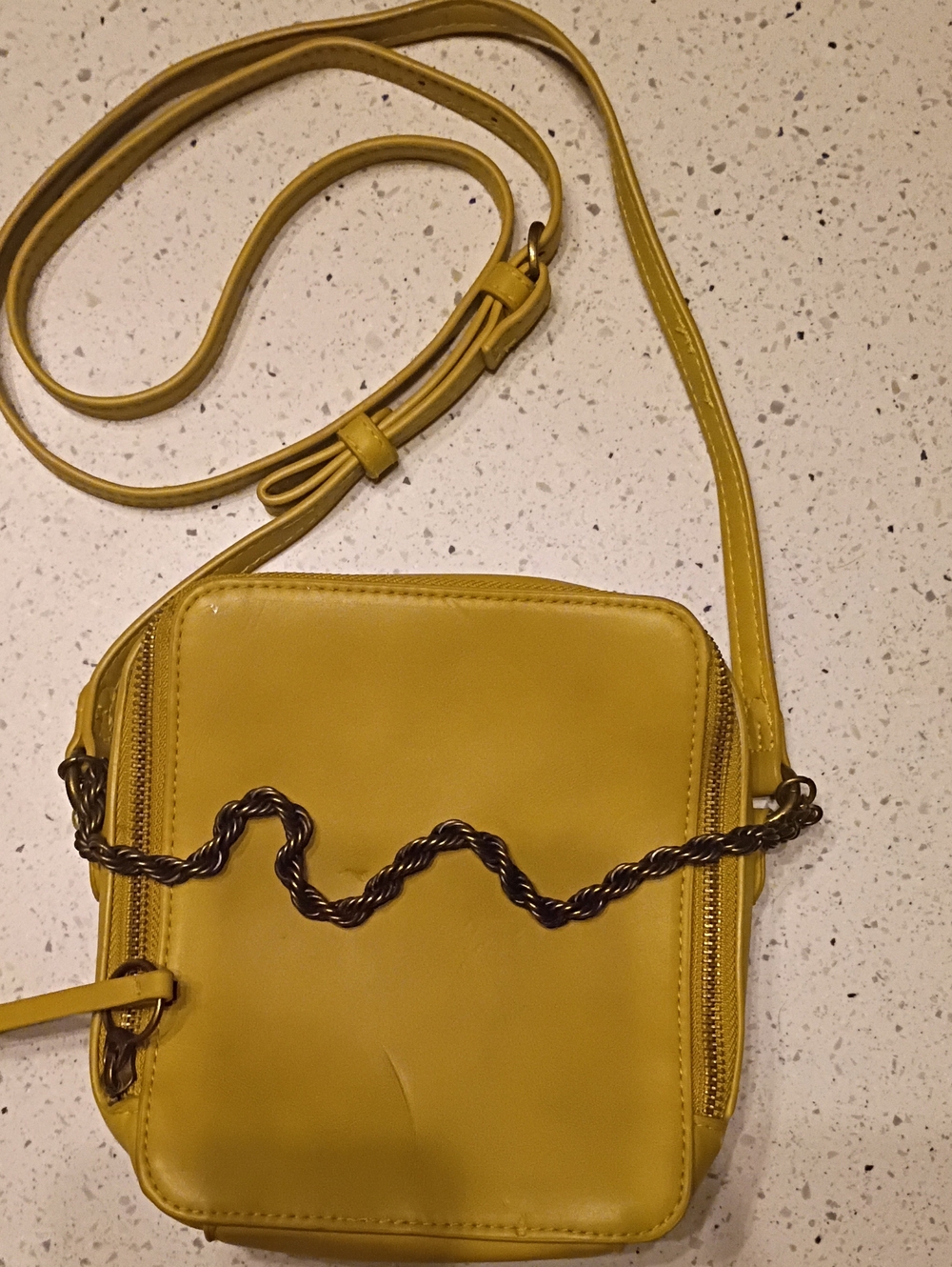 Universal Thread Mustard Yellow Crossbody Bag with Twisted Chain